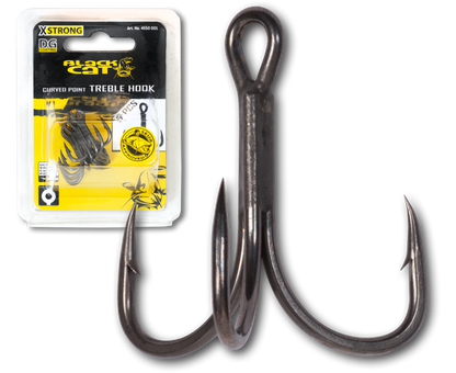 Black Cat Curved Point Treble Hook DG