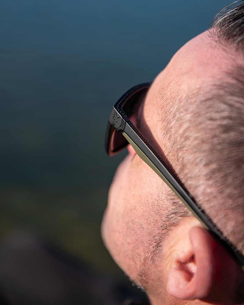 Fox Collection Green Black Shades - Brown Lens