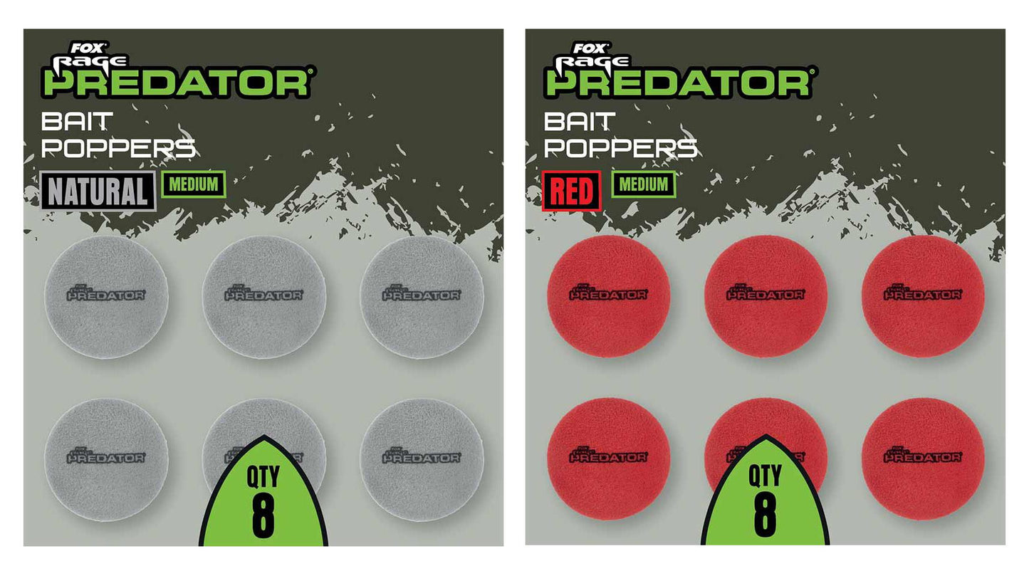 Fox Rage Predator Bait Poppers Natural or Red