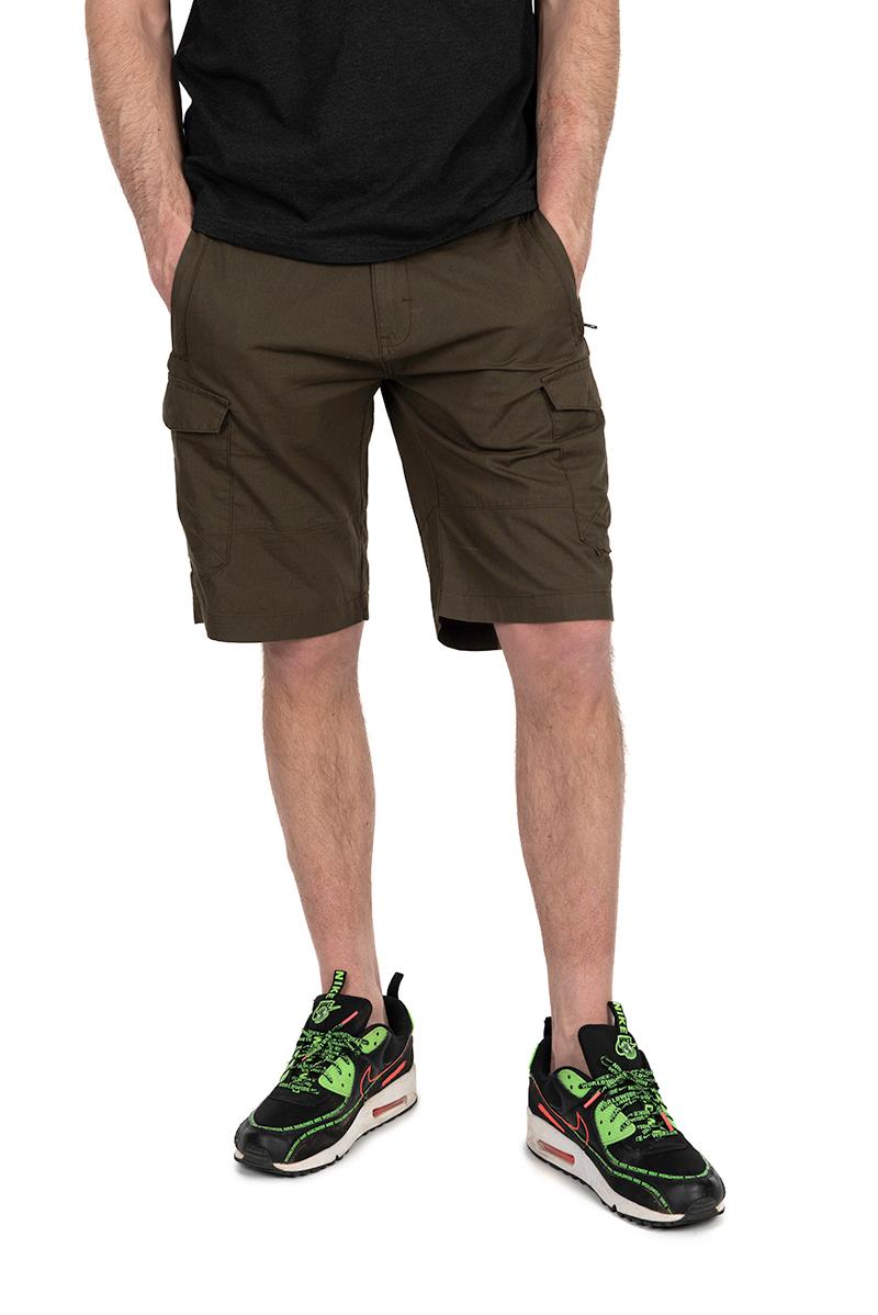 Fox Collection Light Weight Cargo Shorts Green & Black