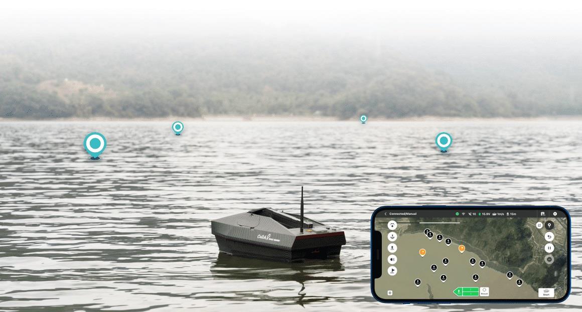 Rippton CatchX Black Samurai Bait Boat