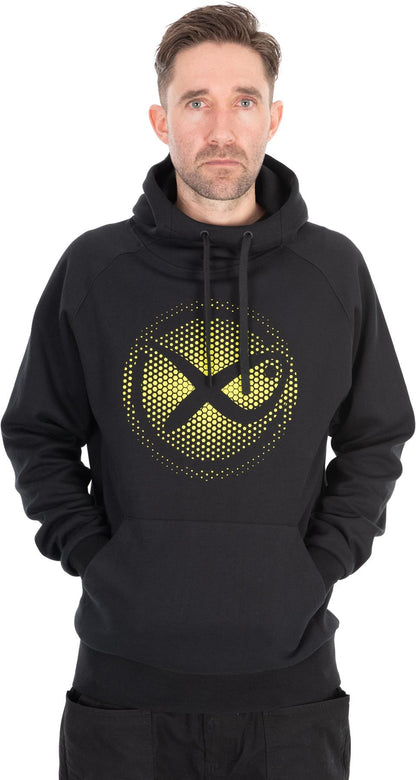Matrix Large Fade Logo Hoody Black/Lime