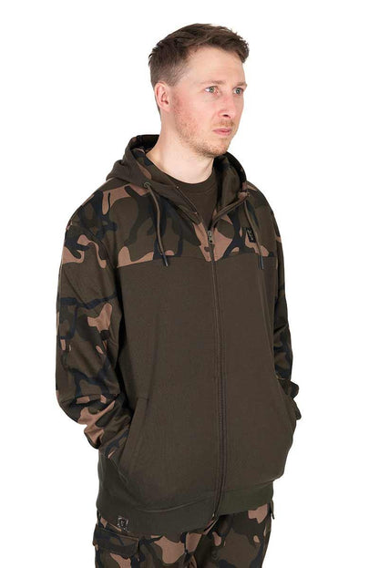 Fox LW Khaki / Camo Split Zip Hoody