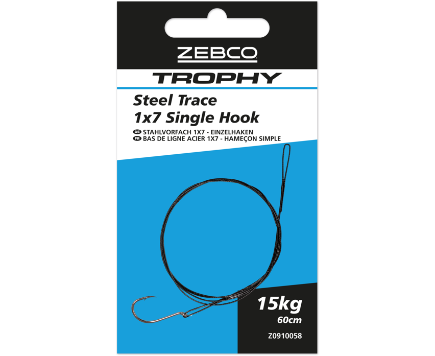 Zebco Trophy Steel Trace 1x7 Single Hook 60cm