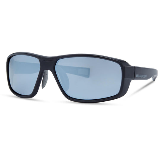 Madison Target Matt Black Sunglasses - Silver Mirror Lens