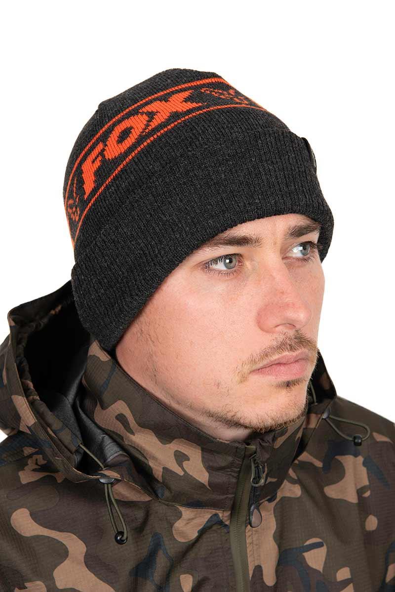 Fox Collection Beanie Black & Orange