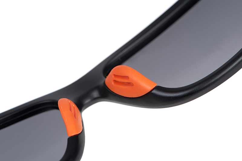 Fox Collection Black Orange Shades - Grey Lens