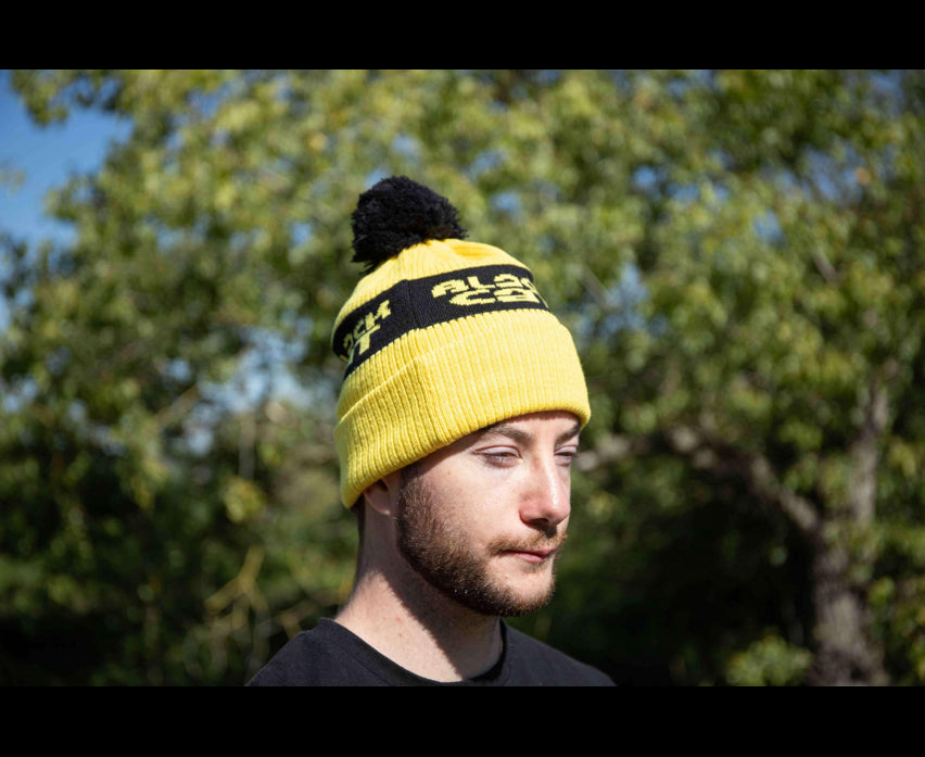 Black Cat Yellow Bobble Hat