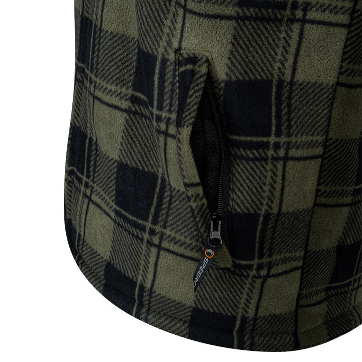 Speero Sherpa Fleece Lined Shirt Green