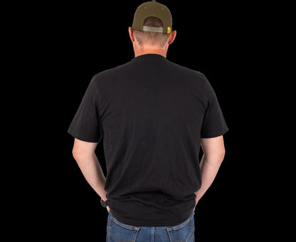 Black Cat Distressed Logo Black Tee