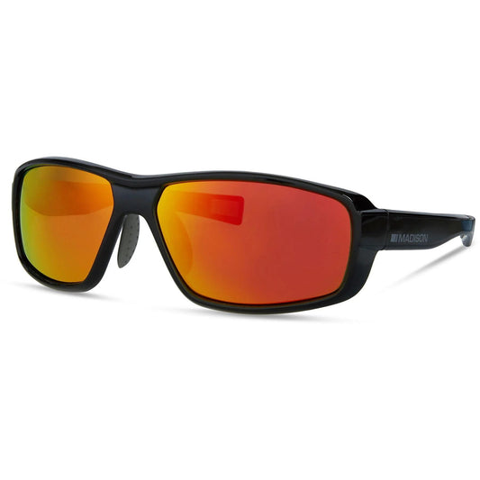 Madison Target Gloss Black Sunglasses - Fire Mirror Lens