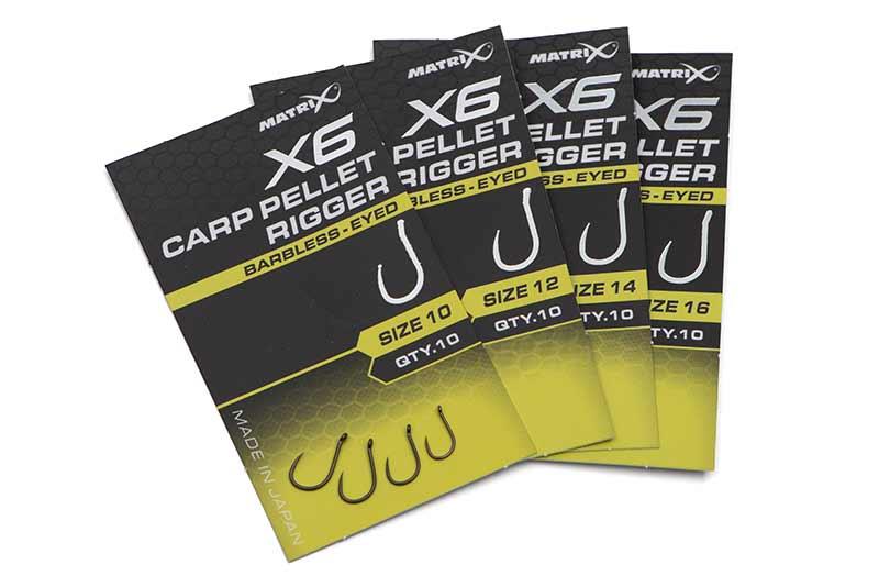 Matrix X6 Carp Pellet Rigger Hook - Eyed Barbless