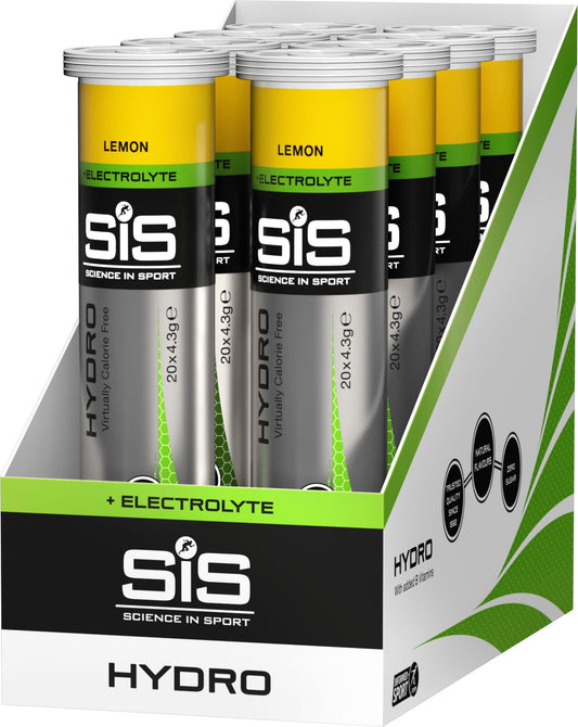 Science In Sport GO Hydro Tablet Lemon Tube - 20 Tablets Per Tube 8 Tubes