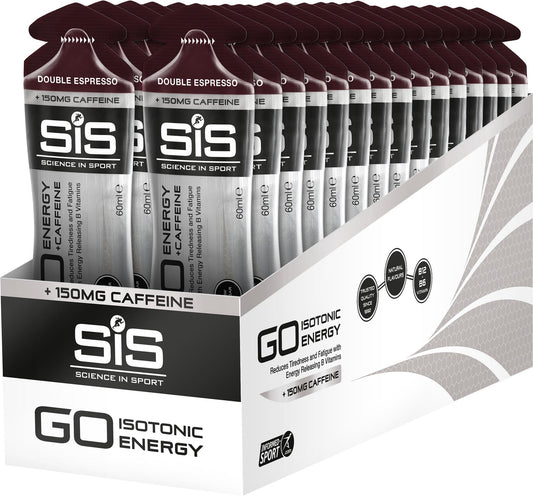 Science In Sport GO Energy + Caffeine Gel Double Expresso 60 ml Tube - Box of 30