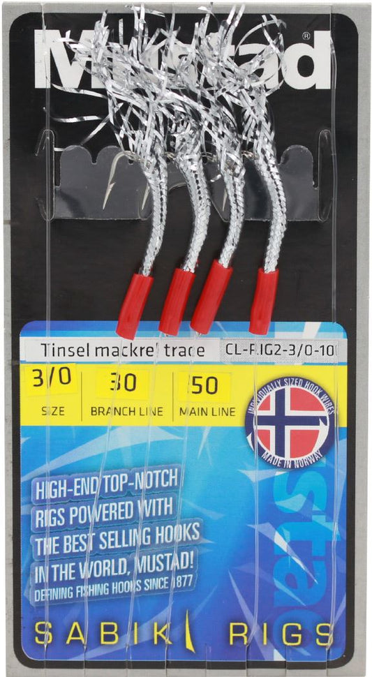 Mustad Tinsel Mackerel Size 3/0 50lb