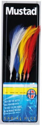 Mustad 5 Hook Multi Colour Feathers