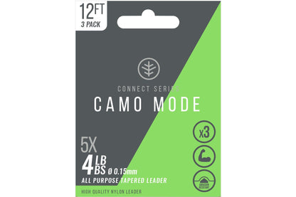 Wychwood Camo Mode Tapered Leaders 3X 12ft 4lb