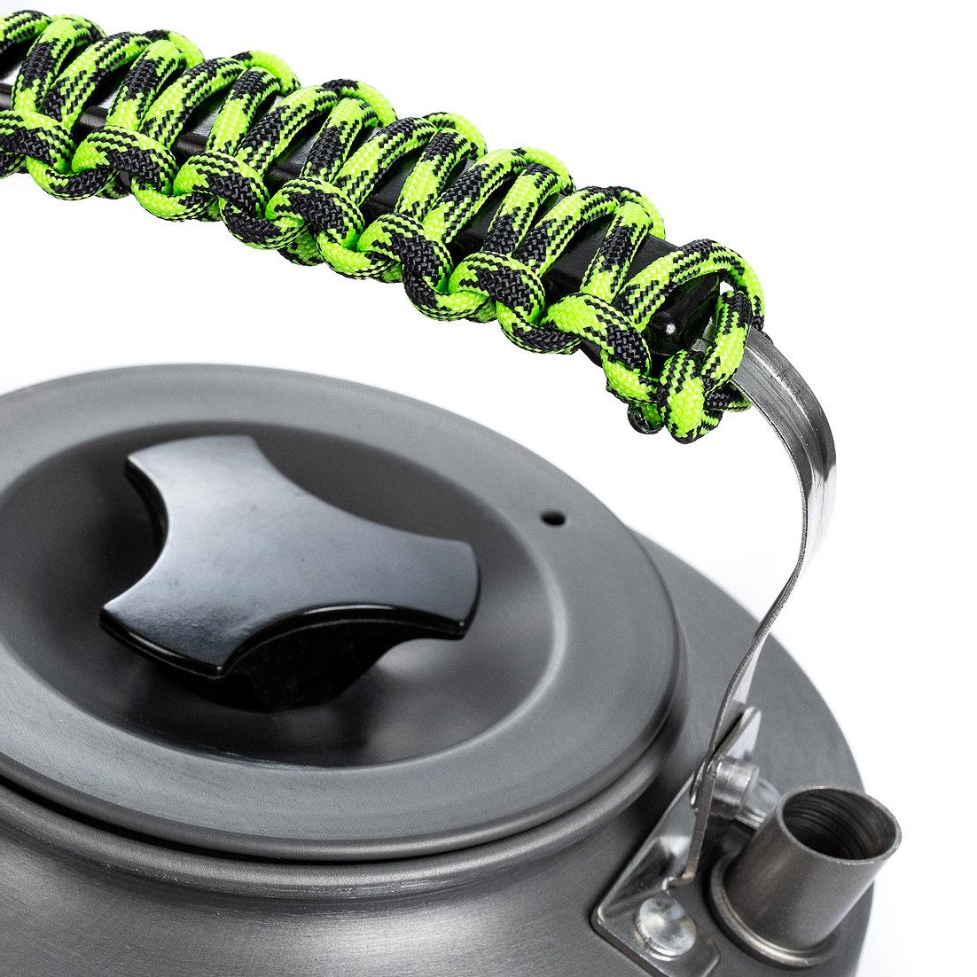 CarpLife Rapid Boil Kettle 1.1L - Neon & Black Paracord